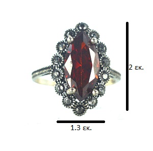 Ασημένιο 925 Δαχτυλίδι με Ζιργκόν - Image 3