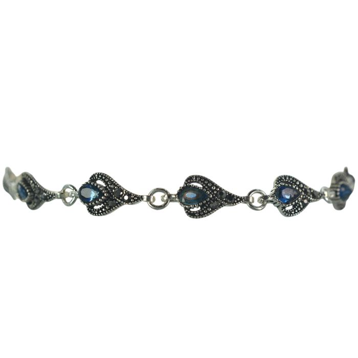 Ασημένιο 925 Βραχιόλι με Μαρκασίτες