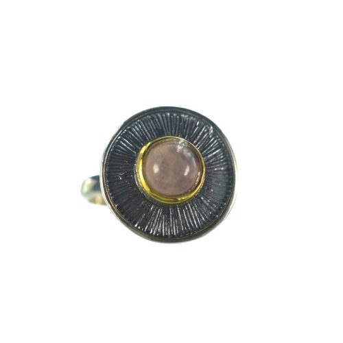 Ασημένιο 925 Δαχτυλίδι με Ροζ Χαλαζία