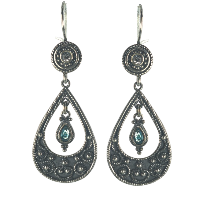 Ασημένια 925 σκουλαρίκια με ζιργκόν