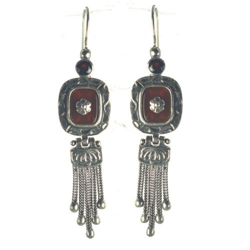 Ασημένια 925 Σκουλαρίκια με Αχάτη