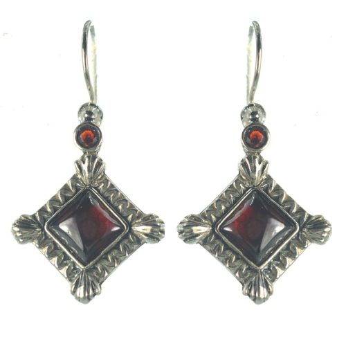 Ασημένια 925 σκουλαρίκια με γρανάδα