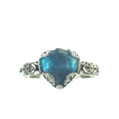 Ασημένιο 925 δαχτυλίδι καρδιά με απατίτη