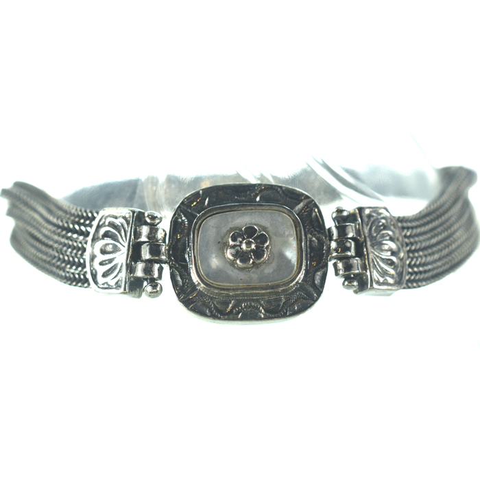 Ασημένιο 925 βραχιόλι αλυσιδωτό με φίλντισι