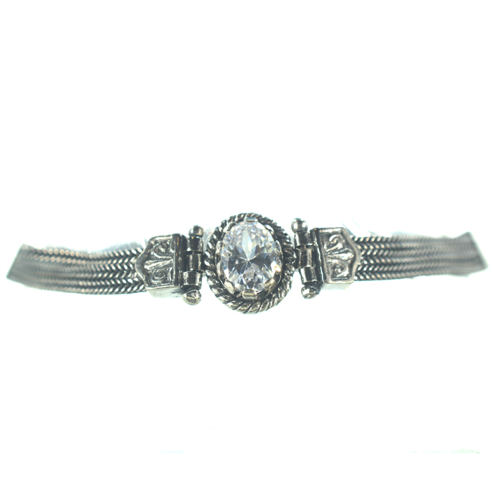 Ασημένιο 925 βραχιόλι αλυσιδωτό με ζιργκόν