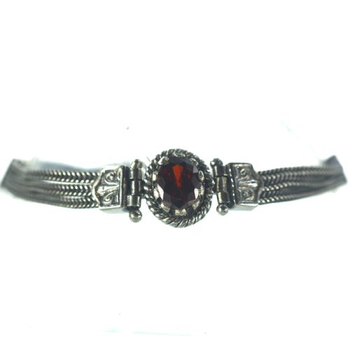 Ασημένιο 925 βραχιόλι αλυσιδωτό  με γρανάδα