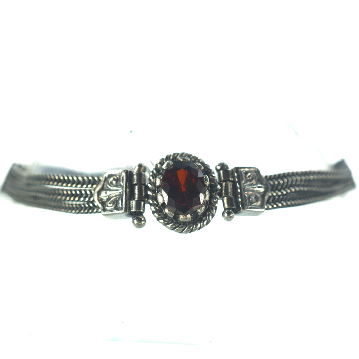 Ασημένιο 925 βραχιόλι αλυσιδωτό  με γρανάδα