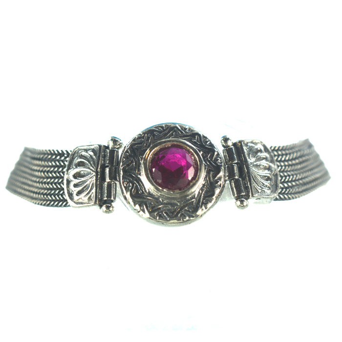 Ασημένιο 925 βραχιόλι αλυσιδωτό  με ζιργκόν