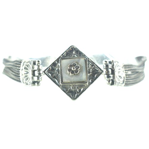 Ασημένιο 925 βραχιόλι αλυσιδωτό με φίλντισι