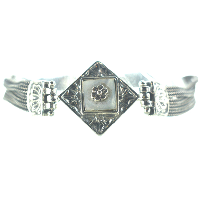 Ασημένιο 925 βραχιόλι αλυσιδωτό με φίλντισι