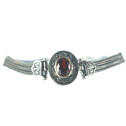 Ασημένιο 925 βραχιόλι αλυσιδωτό με γρανάδα