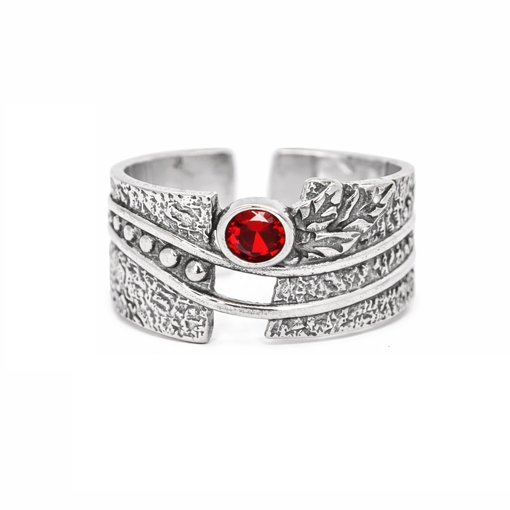 Βυζαντινό Ασημένιο 925 Δαχτυλίδι με Ζιργκόν