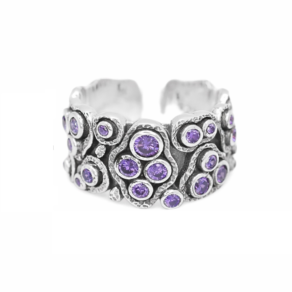 Βυζαντινό Ασημένιο 925 Δαχτυλίδι με Ζιργκόν