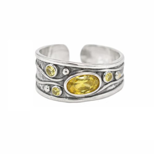 Βυζαντινό Ασημένιο 925 Δαχτυλίδι με Ζιργκόν