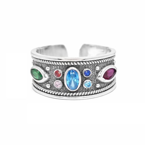 Βυζαντινό Ασημένιο 925 Δαχτυλίδι με Ζιργκόν