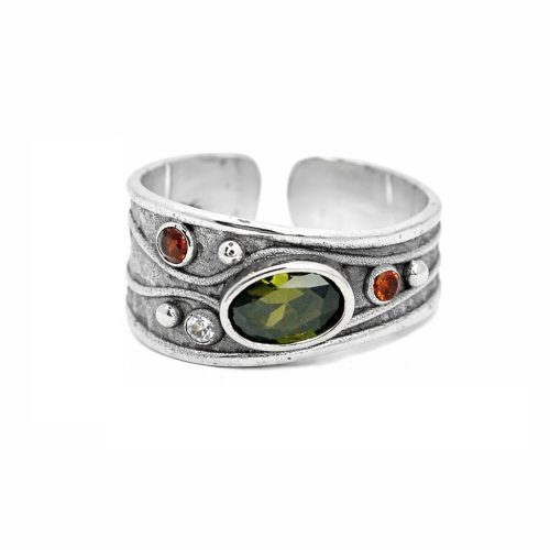 Βυζαντινό Ασημένιο 925 Δαχτυλίδι με Ζιργκόν