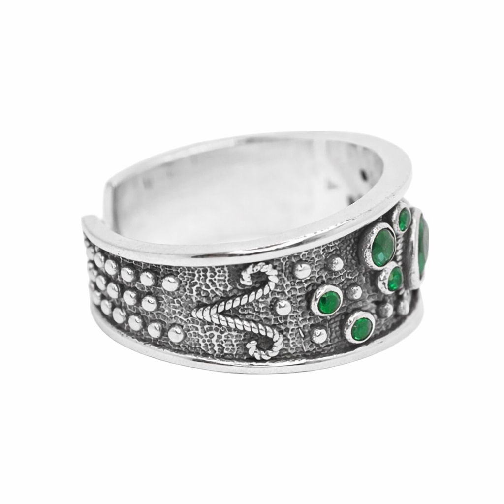 Βυζαντινό Ασημένιο 925 Δαχτυλίδι με Ζιργκόν - Image 2