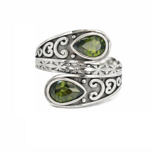 Βυζαντινό Ασημένιο 925 Δαχτυλίδι με Ζιργκόν