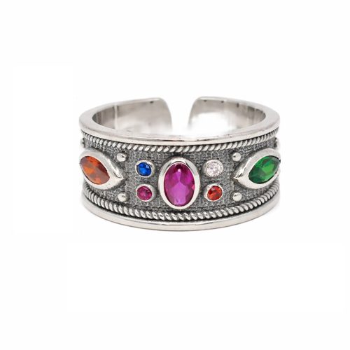 Βυζαντινό Ασημένιο 925 Δαχτυλίδι με Ζιργκόν