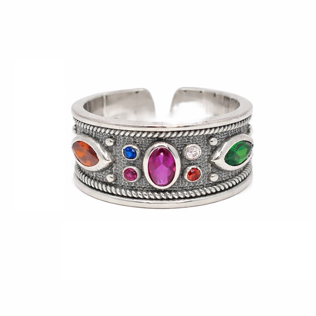 Βυζαντινό Ασημένιο 925 Δαχτυλίδι με Ζιργκόν