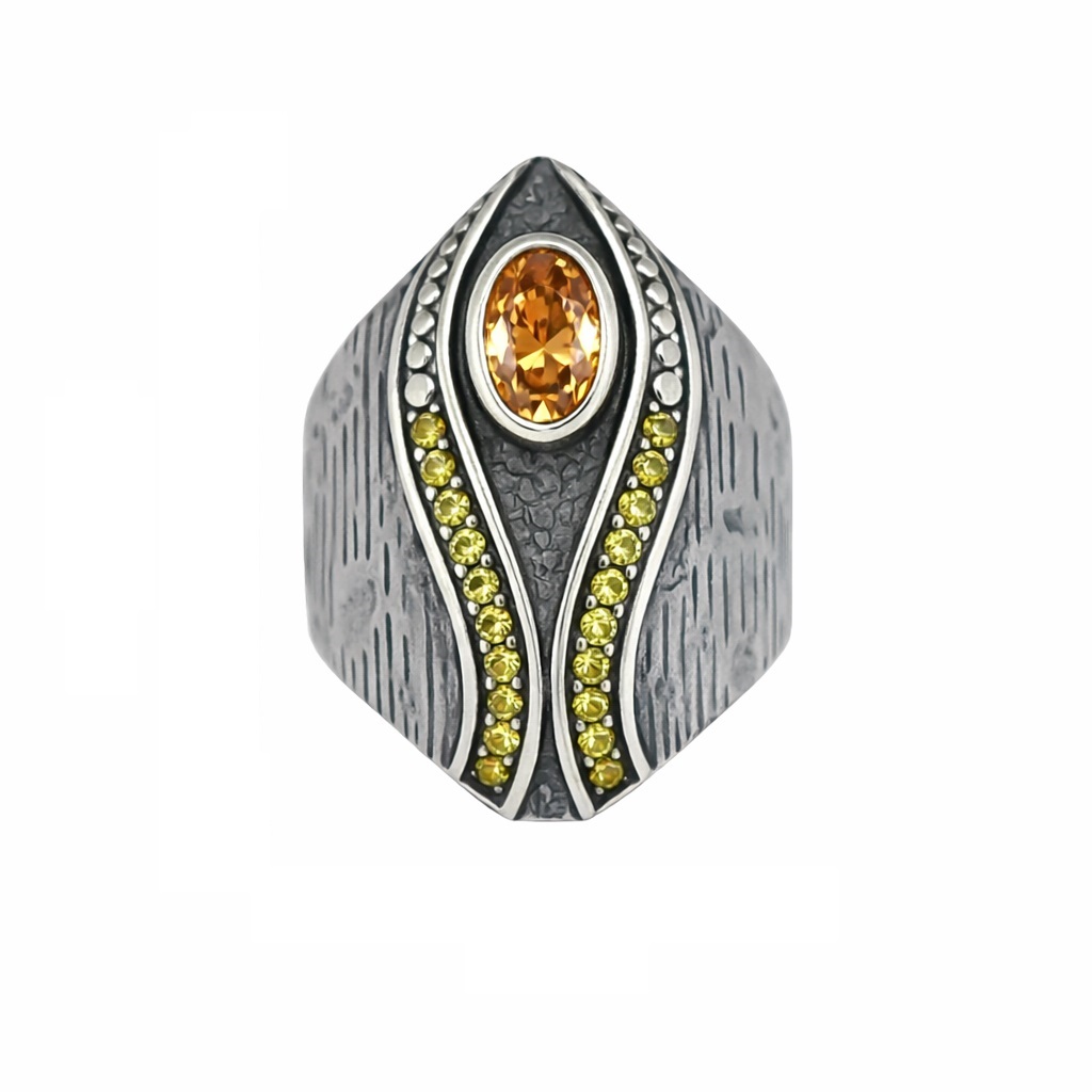 Βυζαντινό Ασημένιο 925 Δαχτυλίδι με Ζιργκόν