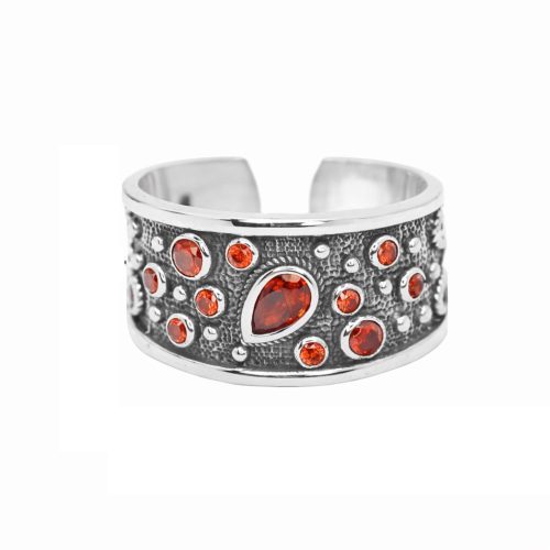 Βυζαντινό Ασημένιο 925 Δαχτυλίδι με Ζιργκόν