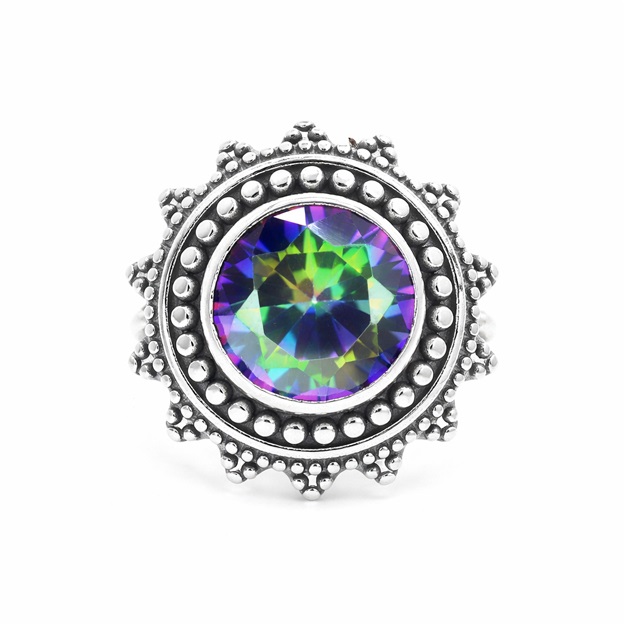 Βυζαντινό Ασημένιο 925 Δαχτυλίδι με Αλεξανδρίτη