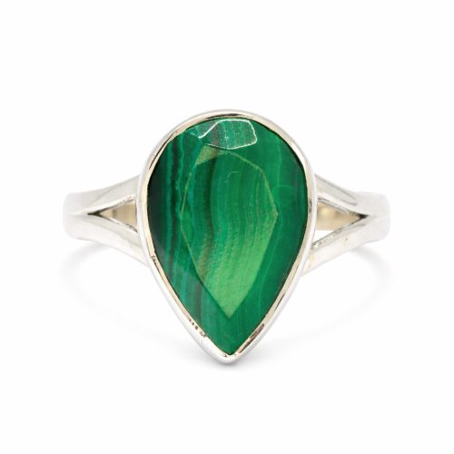 Βυζαντινό Ασημένιο 925 Δαχτυλίδι με Μαλαχίτη