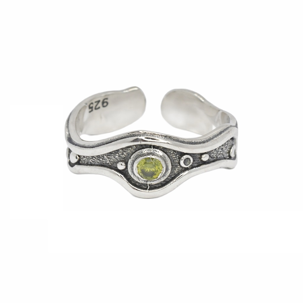 Βυζαντινό Ασημένιο 925 Δαχτυλίδι με Ζιργκόν