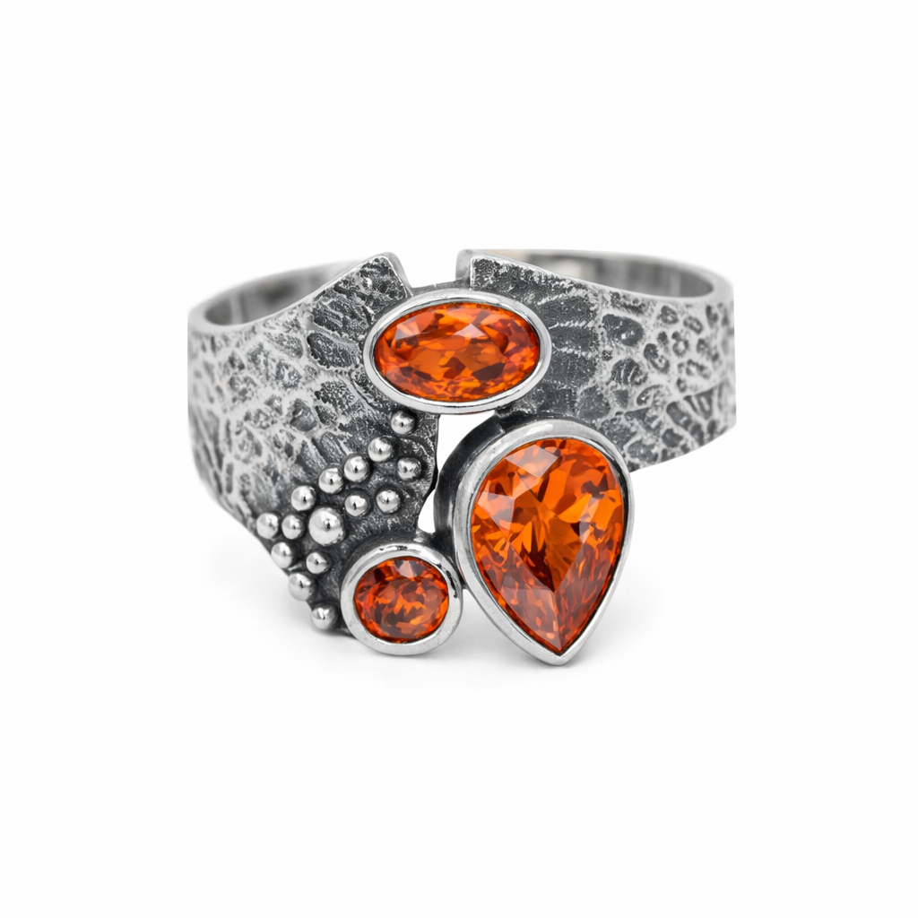 Βυζαντινό Ασημένιο 925 Δαχτυλίδι με Ζιργκόν