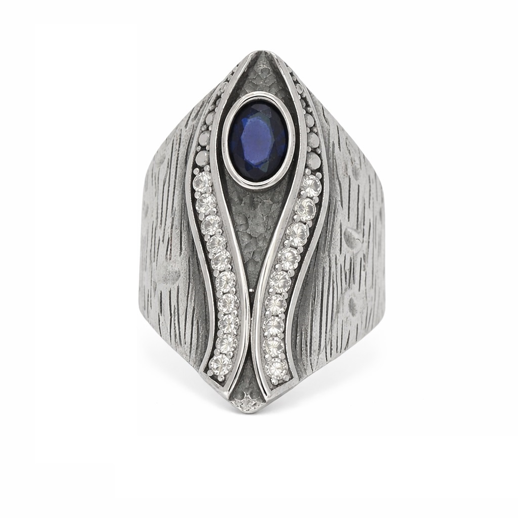 Βυζαντινό Ασημένιο 925 Δαχτυλίδι με Ζιργκόν