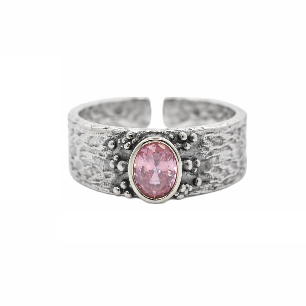 Βυζαντινό Ασημένιο 925 Δαχτυλίδι με Ζιργκόν