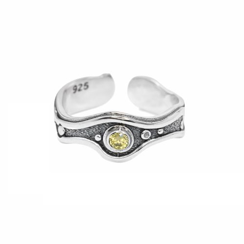 Βυζαντινό Ασημένιο 925 Δαχτυλίδι με Ζιργκόν