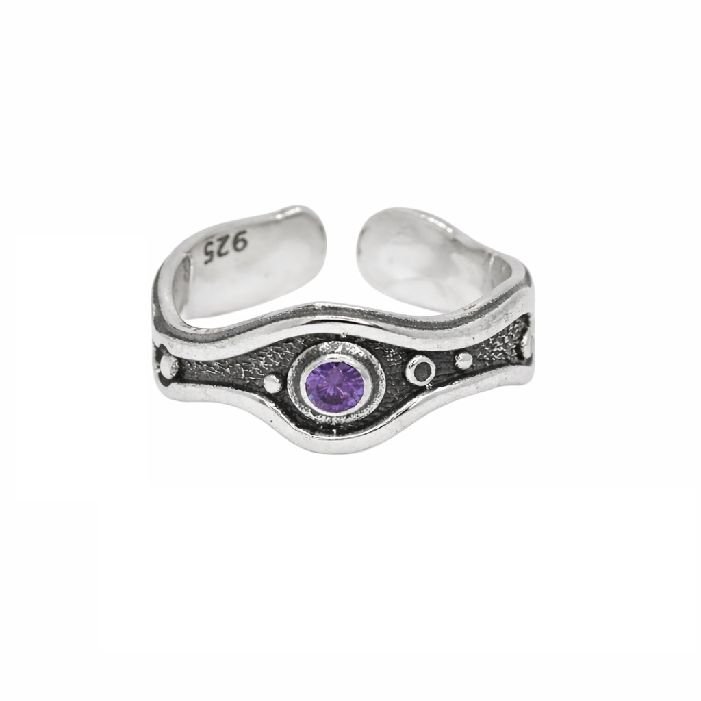 Βυζαντινό Ασημένιο 925 Δαχτυλίδι με Ζιργκόν