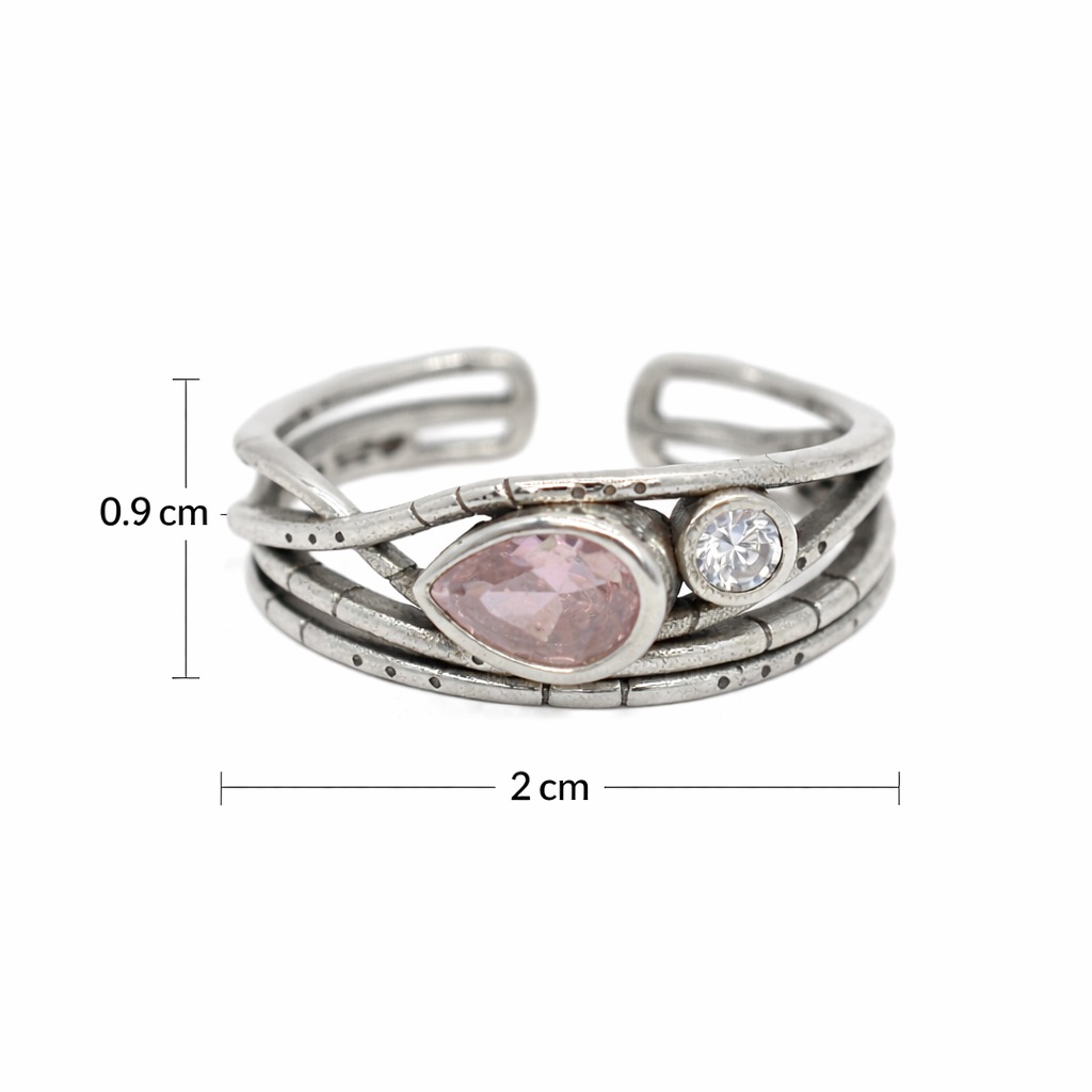 Βυζαντινό Ασημένιο 925 Δαχτυλίδι με Ζιργκόν - Image 3