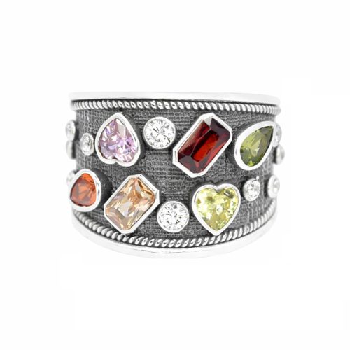 Βυζαντινό Ασημένιο 925 Δαχτυλίδι με Ζιργκόν