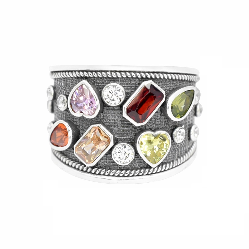 Βυζαντινό Ασημένιο 925 Δαχτυλίδι με Ζιργκόν