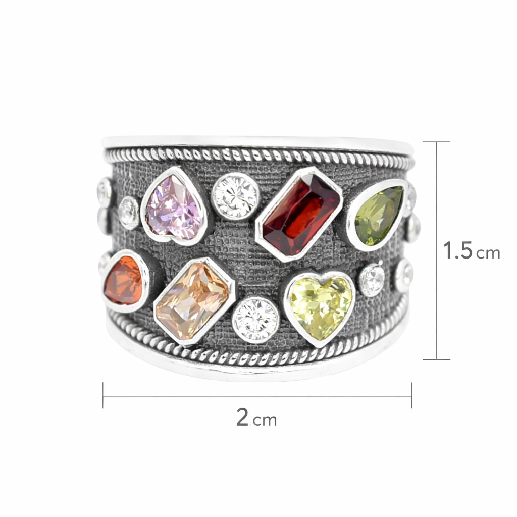 Βυζαντινό Ασημένιο 925 Δαχτυλίδι με Ζιργκόν - Image 3