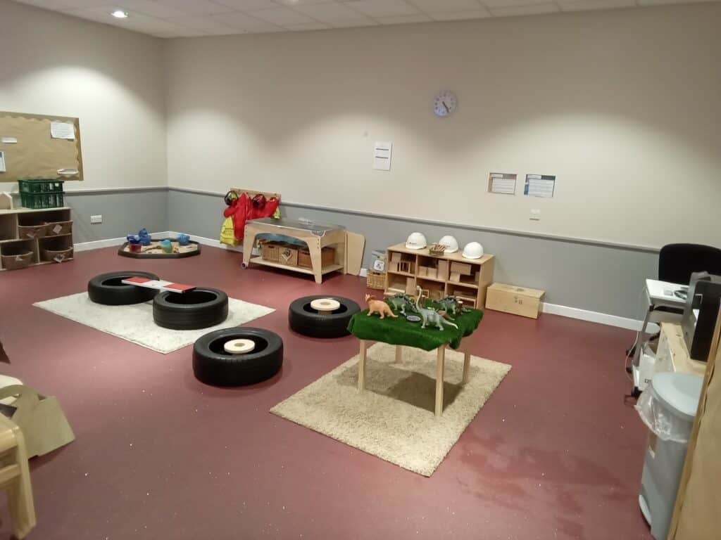 Colourful preschool learning environment with toys, educational resources, and imaginative play areas at Thrive Childcare centre.