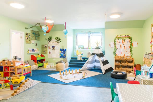 Soft play and toys in a colourful childcare indoor playroom at Thrive Childcare centre, designed for young children’s learning and development.