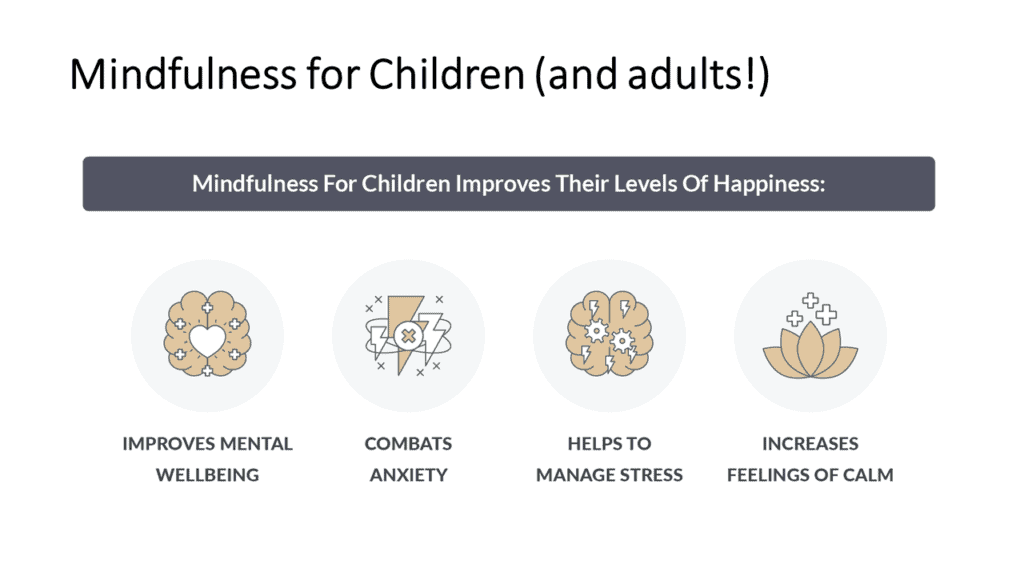 Calm child engaging in mindfulness activities at Thrive Childcare centre to promote mental wellbeing and stress management for children.