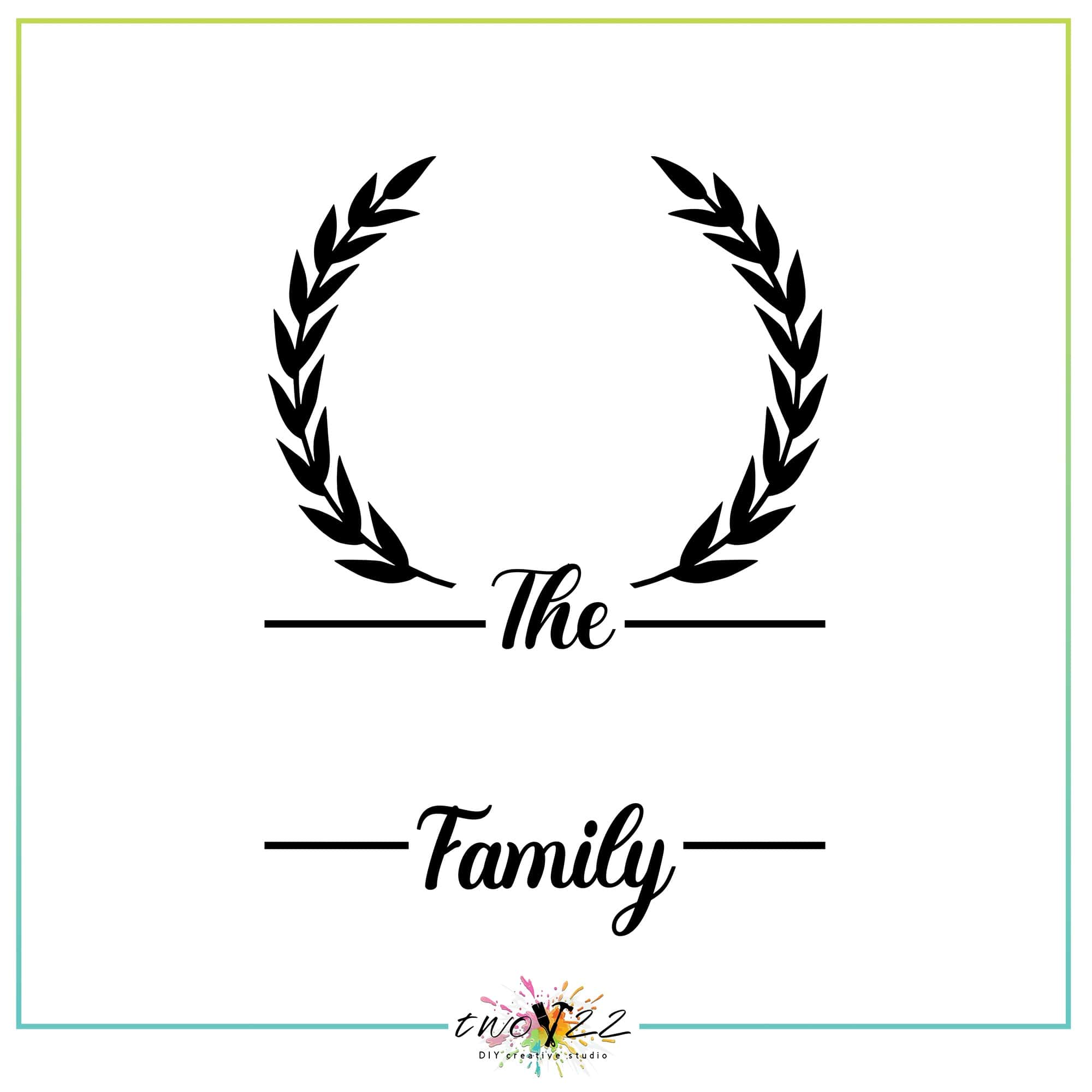 Family Monogram – Wreath Frame 2 | Two22 DIY Studio