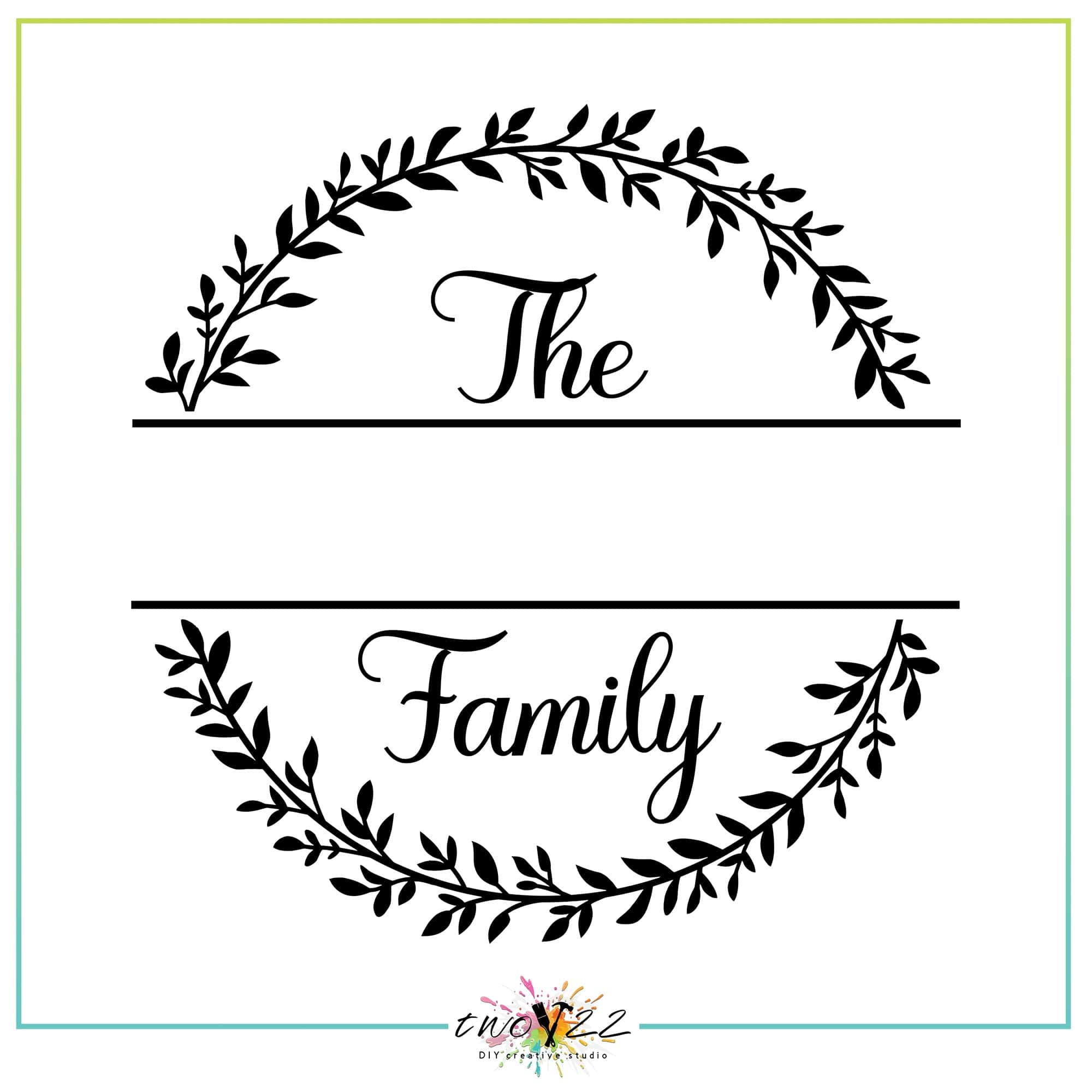 Family Monogram – Full Wreath 2 | Two22 DIY Studio