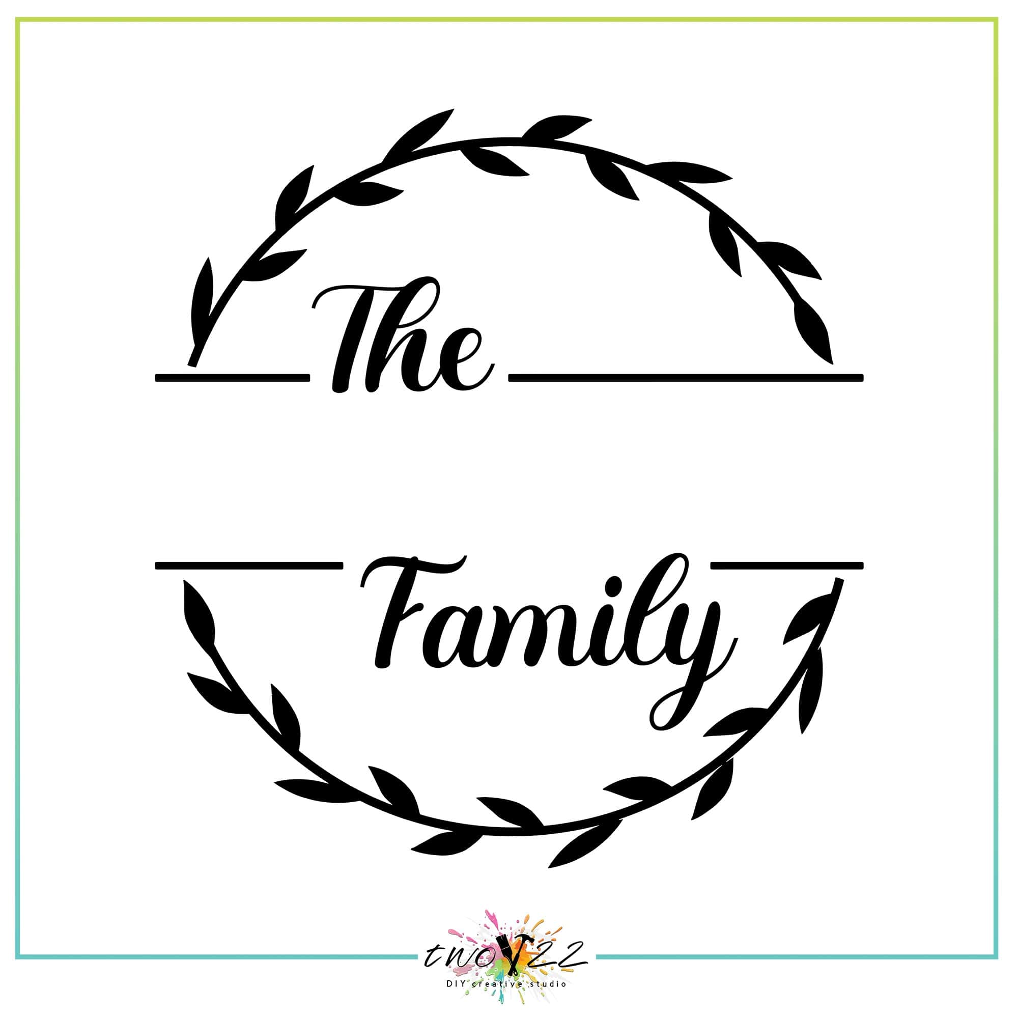 Family Monogram – Full Wreath 1 | Two22 DIY Studio