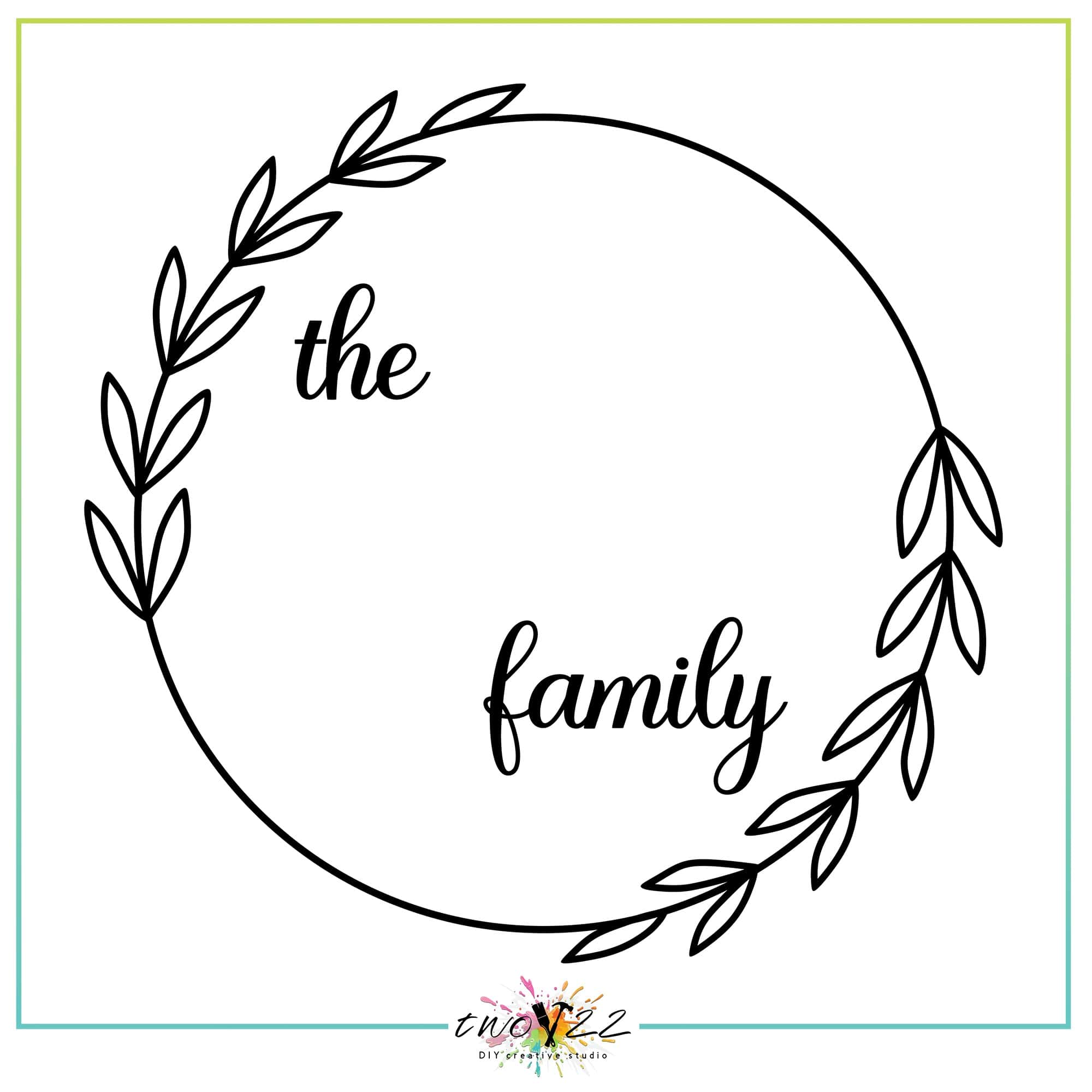 Family Monogram – Half Wreath 2 | Two22 DIY Studio