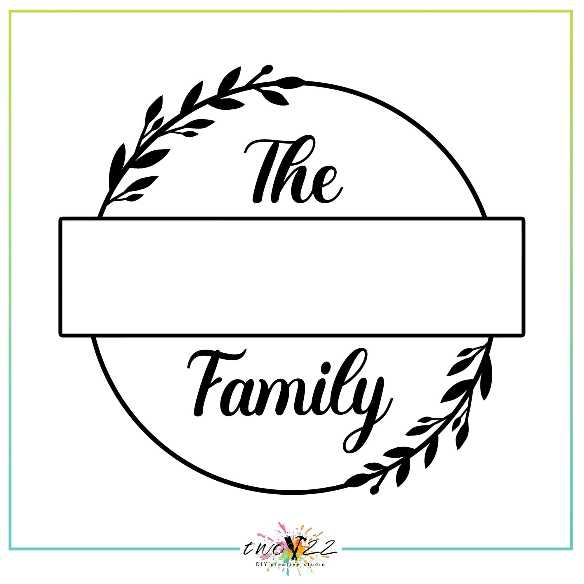 Family Monogram – Half Wreath 1 | Two22 DIY Studio