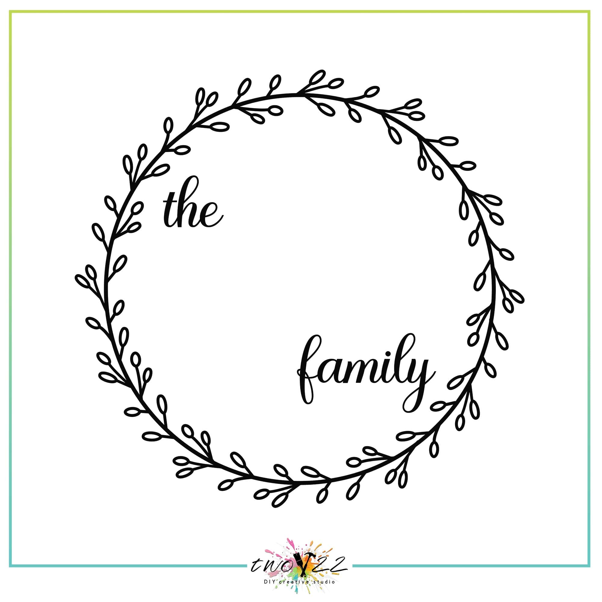 Family Monogram – Full Wreath 4 | Two22 DIY Studio