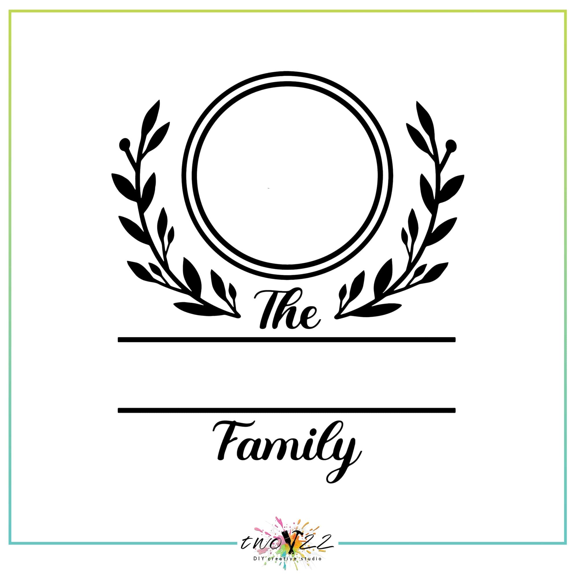 Family Monogram – Circle Frame | Two22 DIY Studio