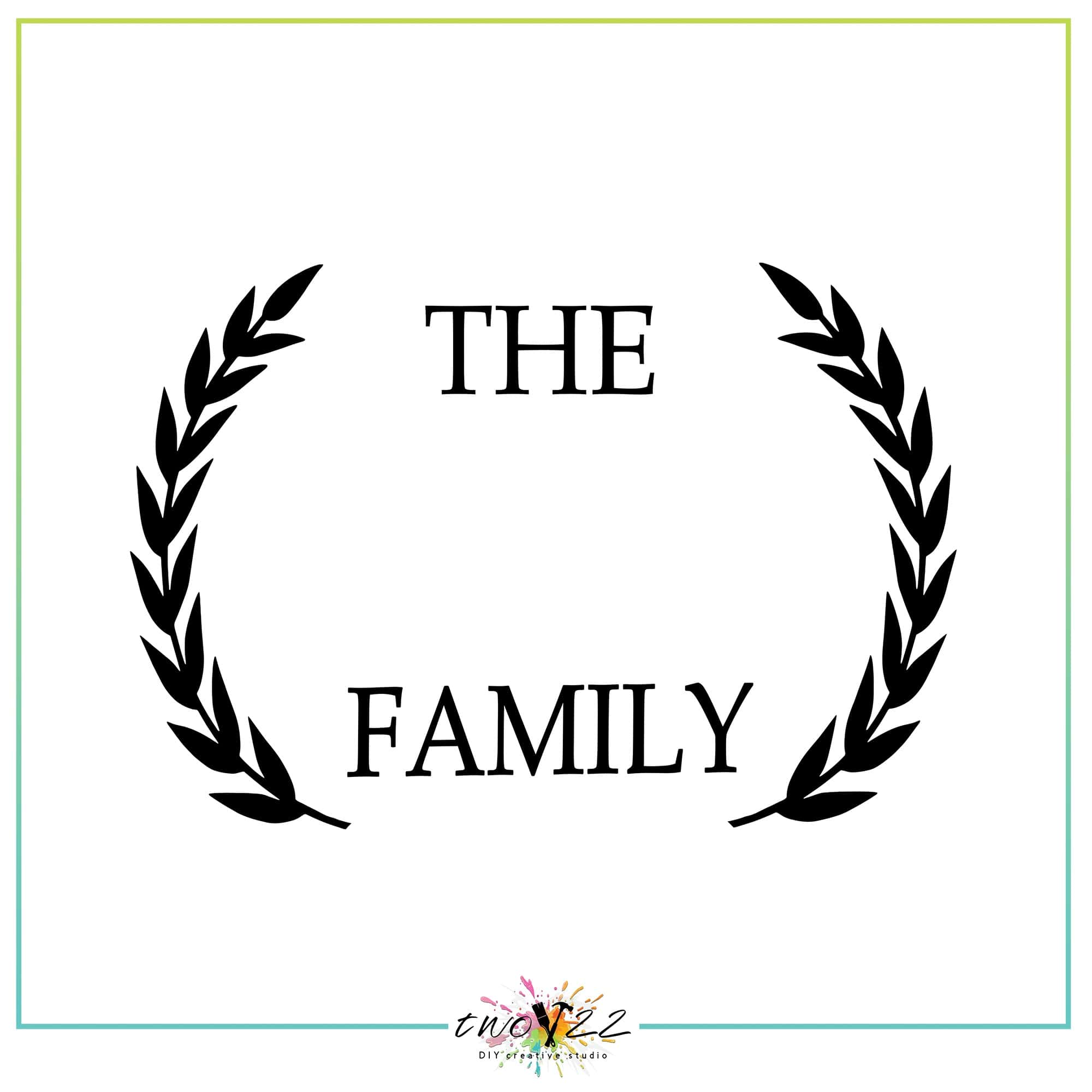 Family Monogram – Full Wreath 3 | Two22 DIY Studio