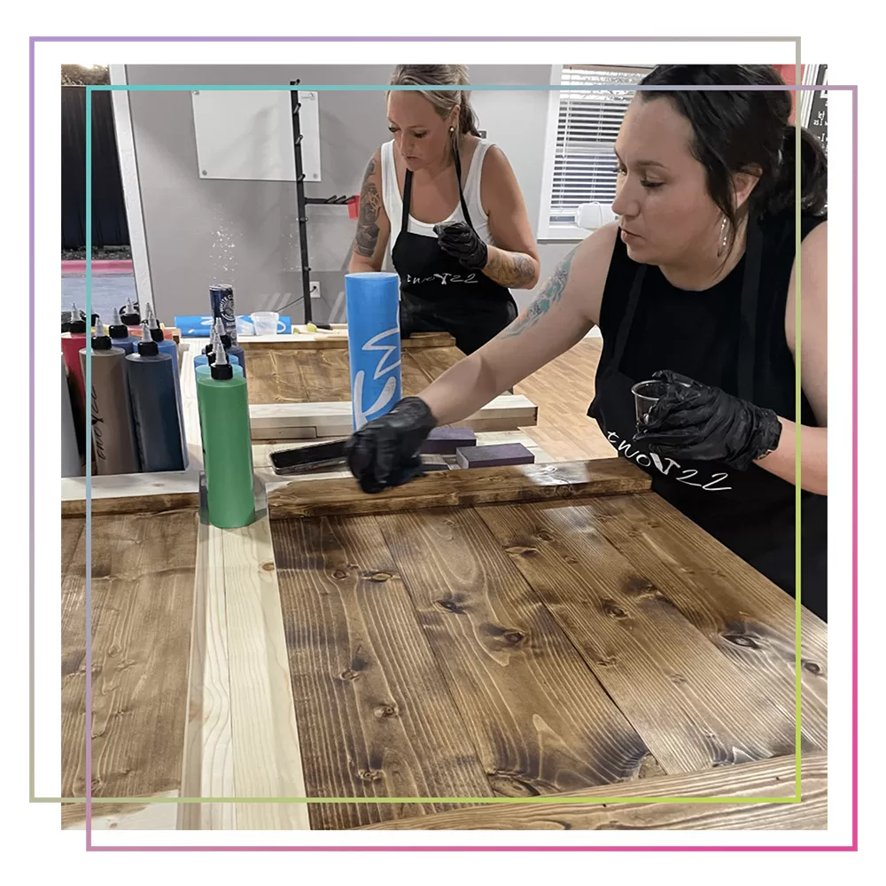 Working on a sign | Two22 DIY Creative Studio